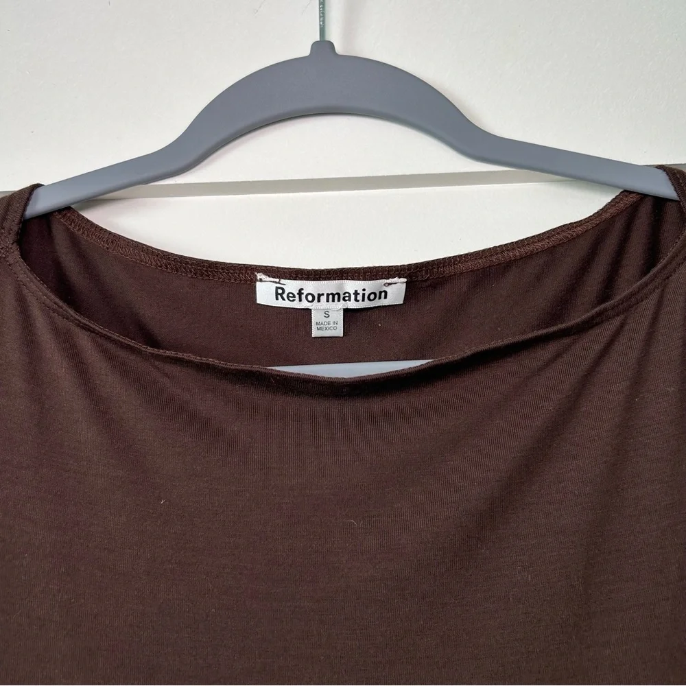 Reformation Quinley Knit Dress Brown Size Small - Picture 4 of 10